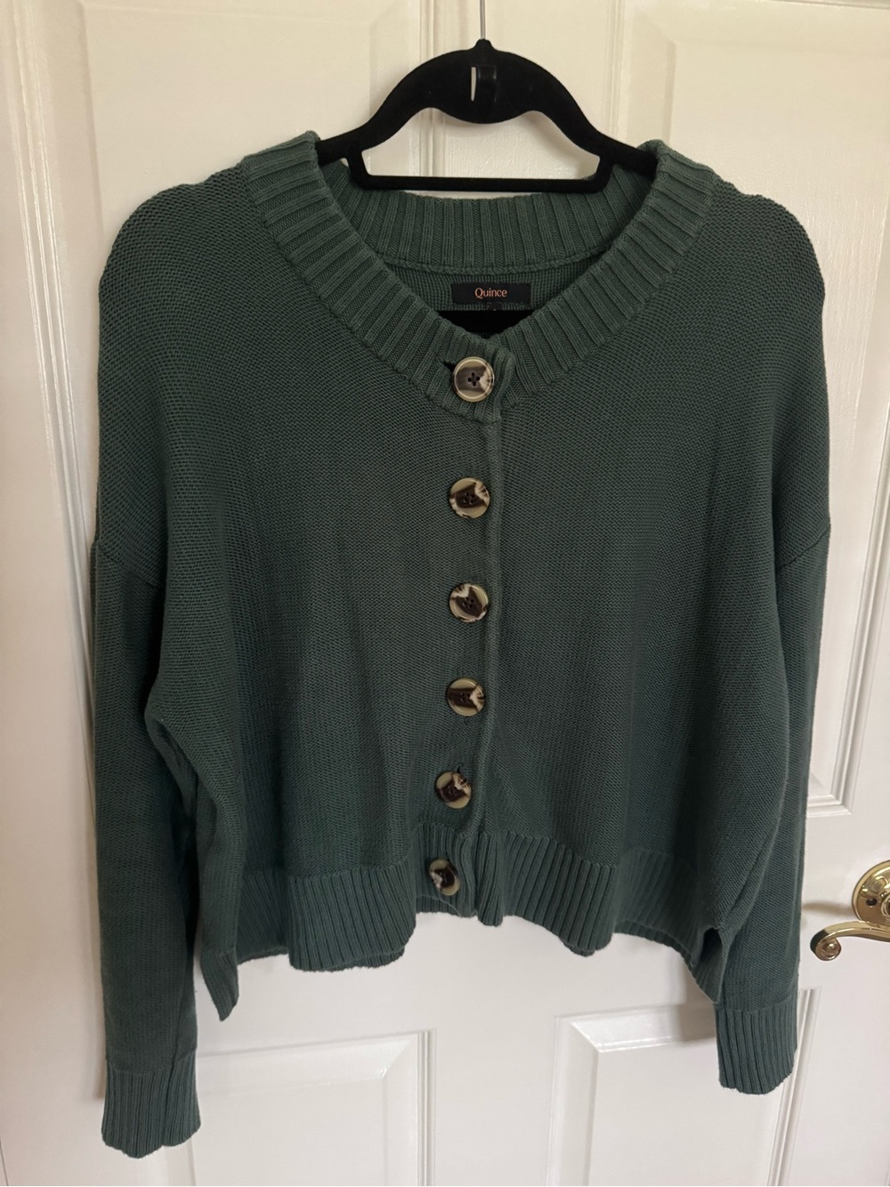 Quince oversized olive green cardigan size small. EUC. 100% organic cotton.